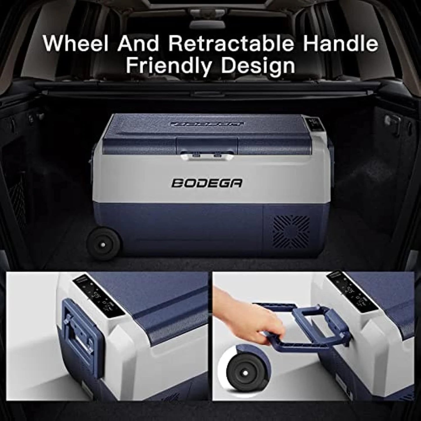 BODEGACOOLER 12 Volt Portable Refrigerator,38 Quart Car Fridge APP Control,36L (-4℉-68℉) Compressor Car Freezer 12/24V DC and 100-240V AC for Travel,Truck RV Camping Boat and Home Use