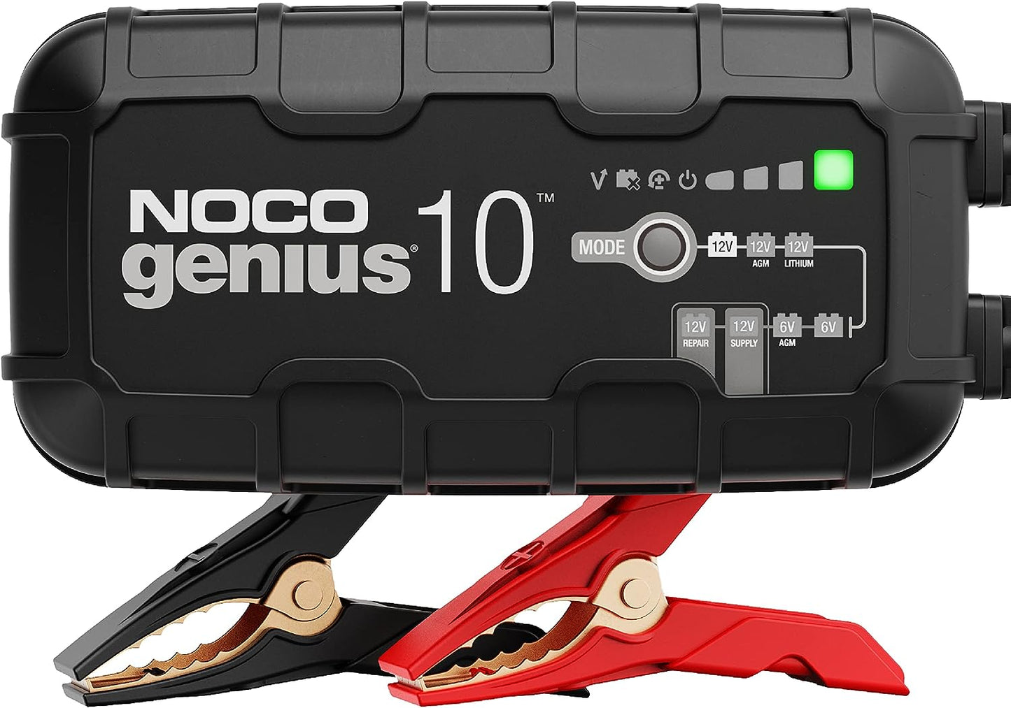 NOCO GENIUS10: 10A 6V/12V Smart Battery Charger – Automatic Maintainer, Trickle Charger & Desulfator with Overcharge Protection & Temperature Compensation – For Lead-Acid & Lithium Batteries