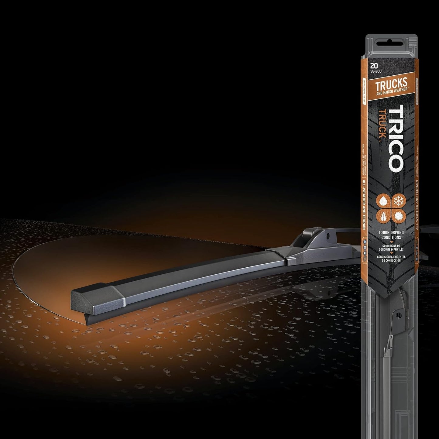 TRICO Solutions™ Truck 24 Inch & 18 Inch Pack of 2 High Performance Automotive Replacement Windshield Wiper Blade for Select Chevrolet, Jeep, Nissan, Hyundai, Kia, and Buick Models (58-2418)