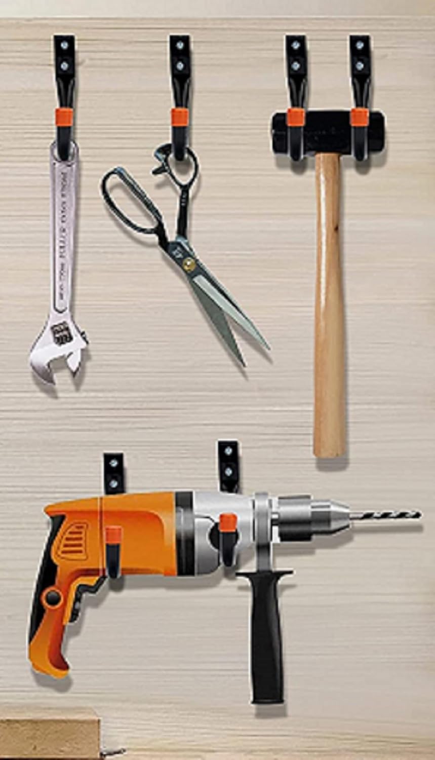 6-Pack Garage Hooks for Hanging Heavy-Duty Garage Storage Organization Hooks, Practical Staircase Wall Hooks and Tool Hooks for Garden Tools, Bicycle Garage Storage Organization Hooks (red)