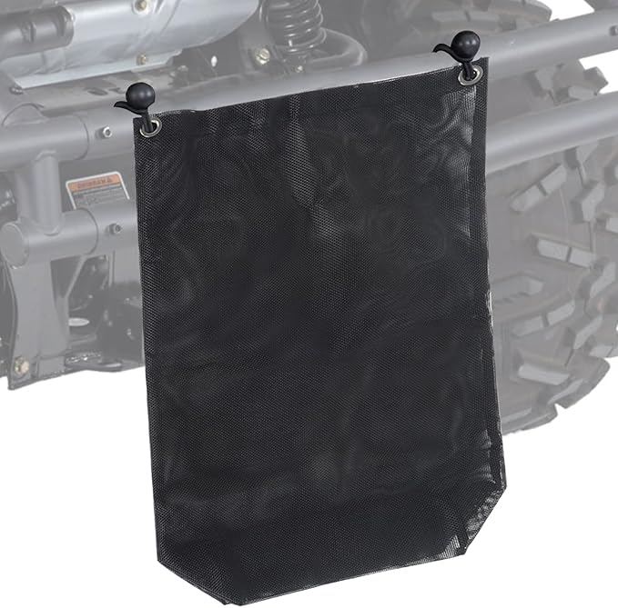 UTV Trash Sack PVC Mesh Bag Compatible With Polaris RZR, Can-Am, CFMOTO, Teryx, Mule, Arctic Cat, Pioneer, Golf Cart and most models(BLACK)