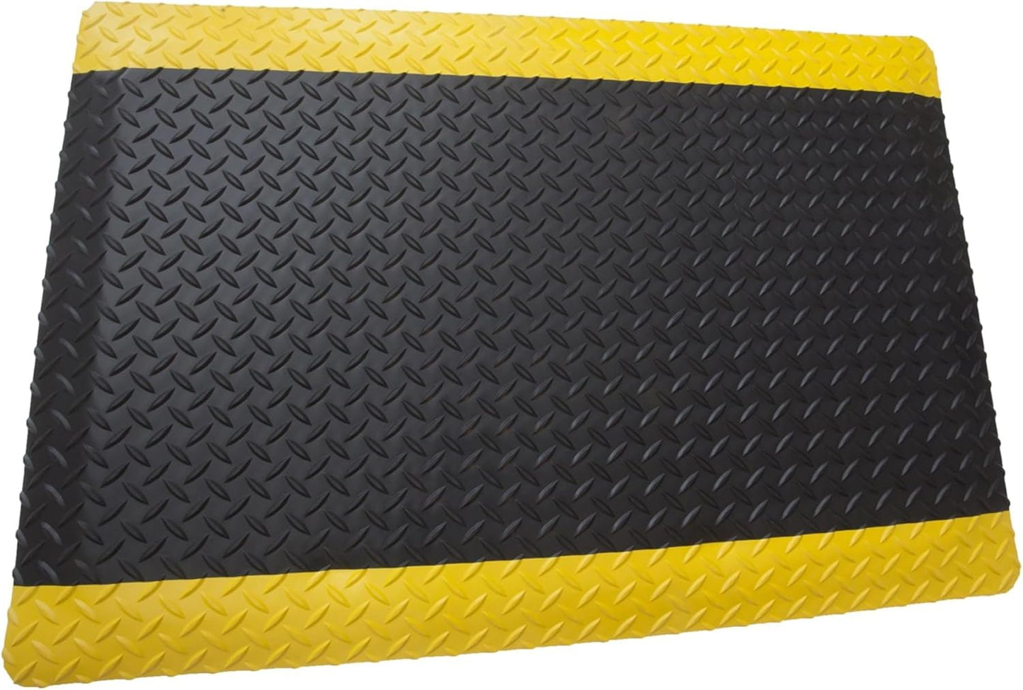 Rhino Mats, American Classic Diamond Anti-Fatigue Mats, Industrial Ergonomic Comfort Standing Mat for Work, Home, Garage, Office, Kitchen or Anywhere (Black/Yellow 1" Thick, 4 FT. x 18 FT.)