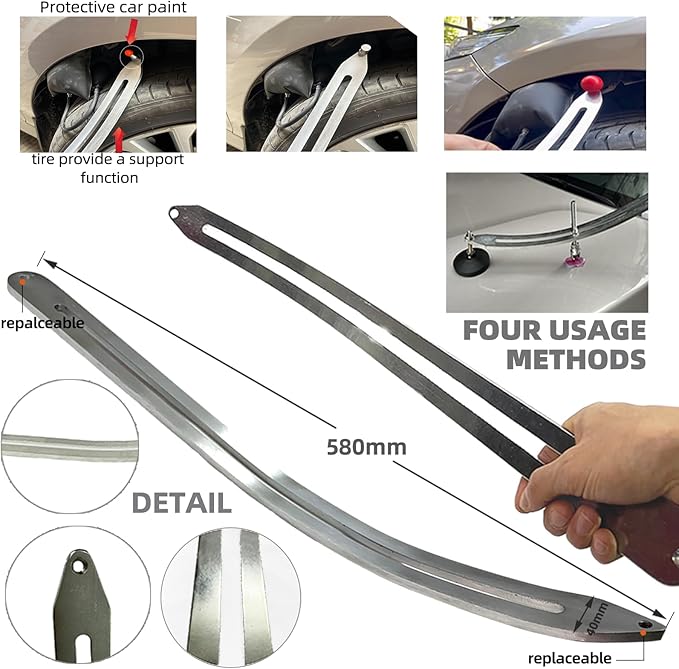 159pcs/Set Auto Body Dent Repair Tools Kit,Big Size Slide Puller&Dent Rods Crowbar,paintless Car Dent Lifter Hail Removal,A Complete Car Dent Repair Tools Set for Professional Car Repair Shop