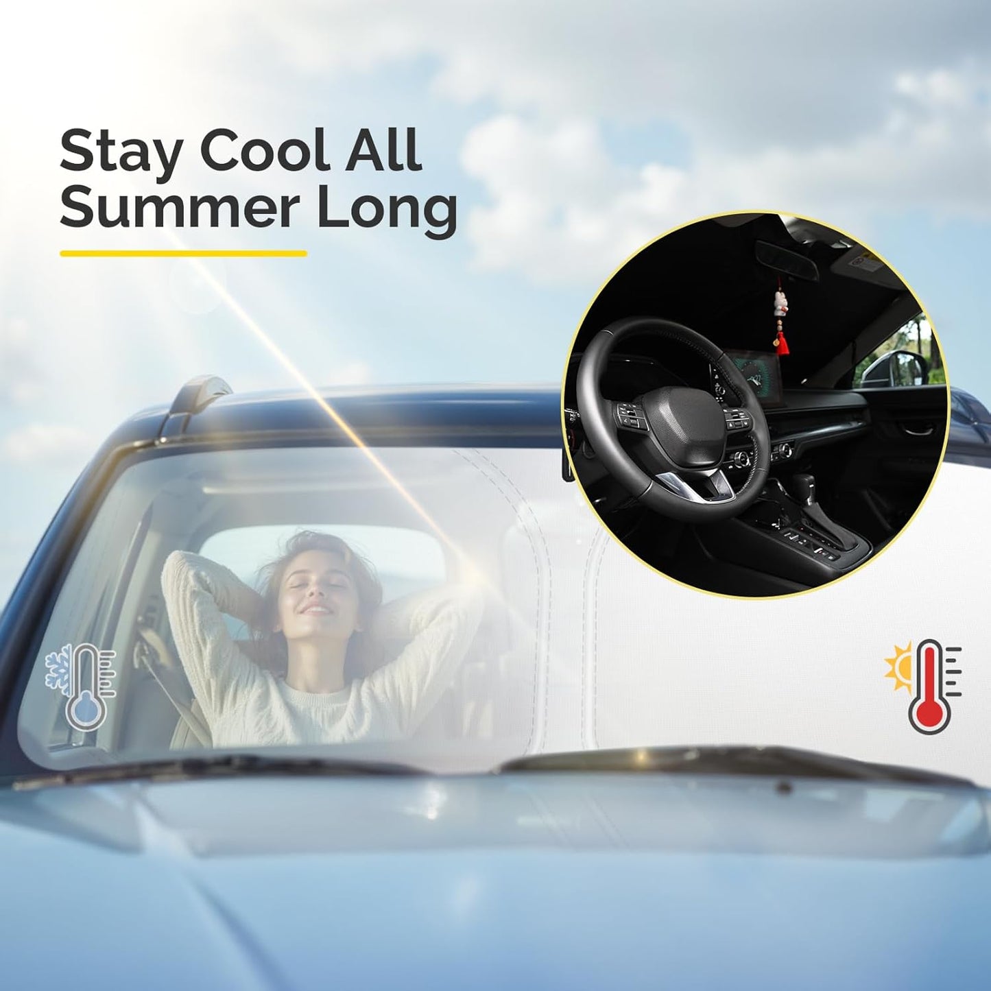 Car Windshield Sun Shade Compatible with 2016-2024 2025 Honda Pilot Accessories Sunshade Custom Foldable Windshield Sun Visor