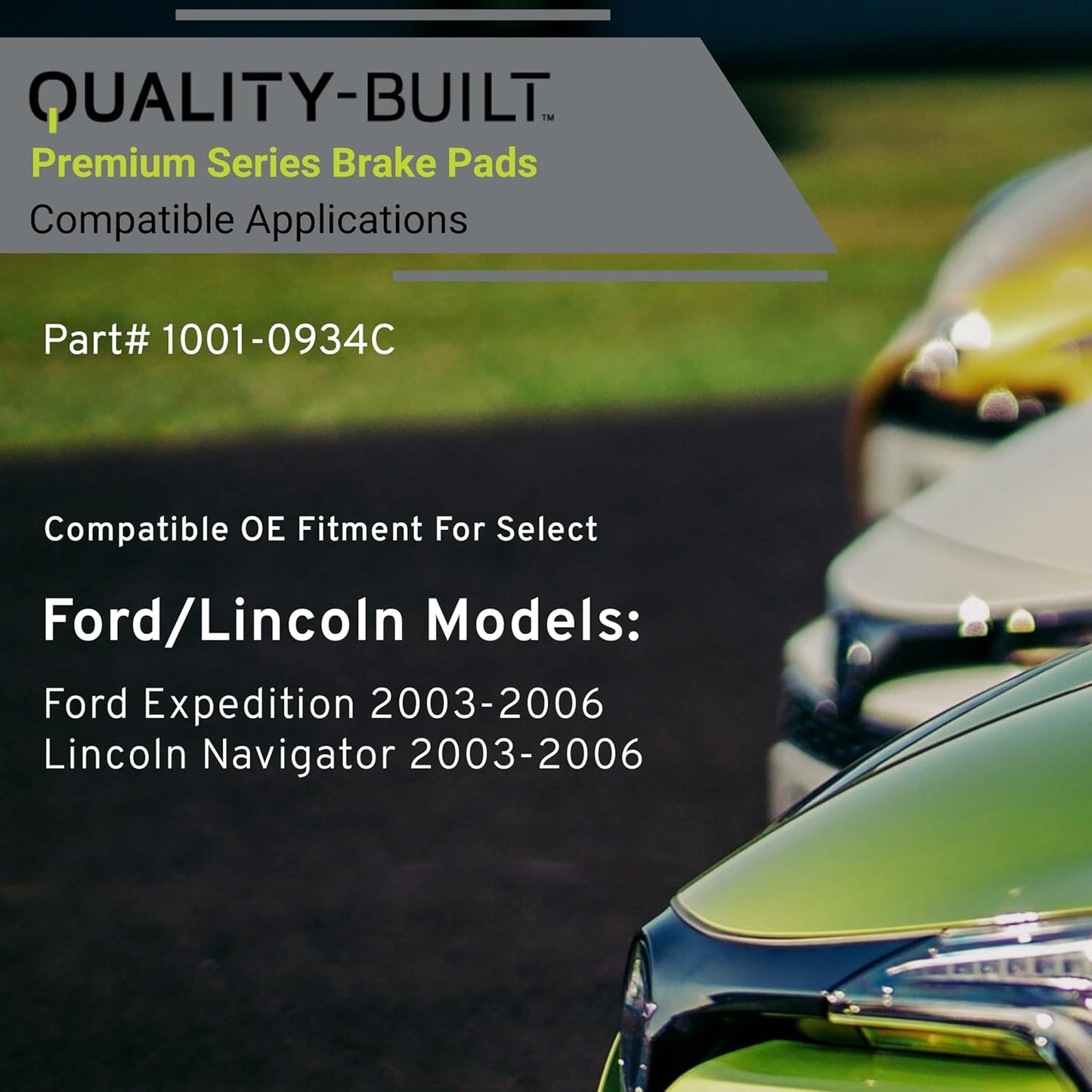 Premium Ceramic Front Brake Pads (1001-0934C) Compatible with Ford Expedition 2003-2006, Lincoln Navigator 2003-2006