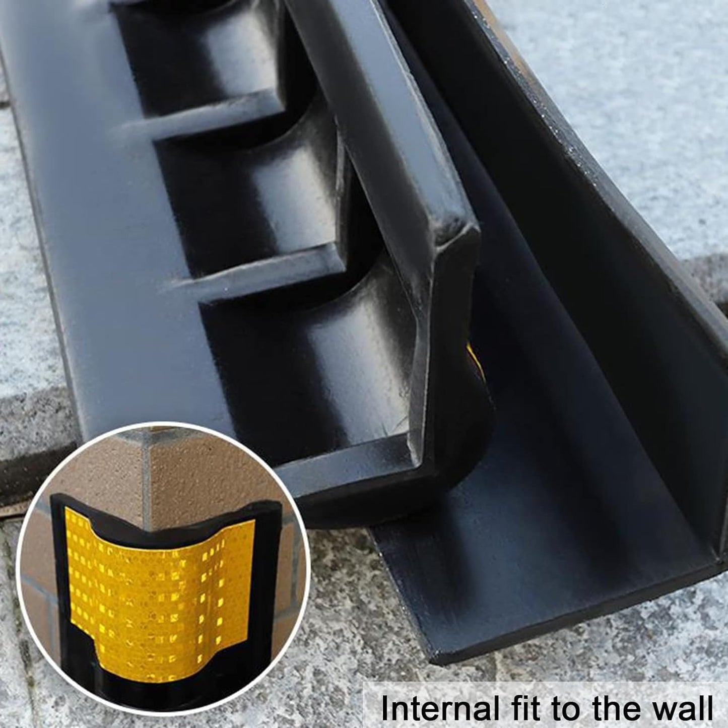 Workshop Rubber Protector, Reflective Floor Garage Edge Corner Guard, 1cm Thick