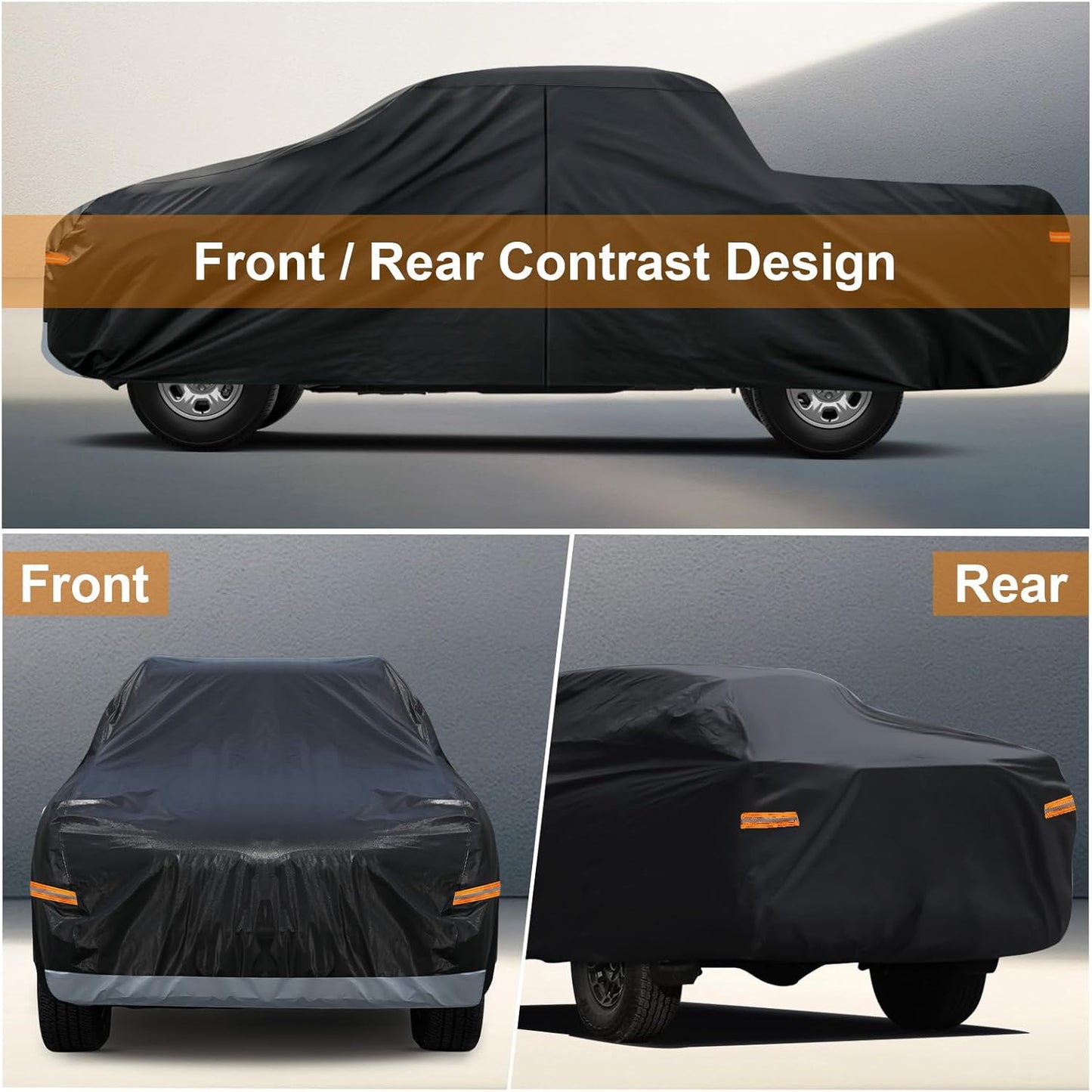 Kayme Truck Cover Custom Fit Dodge Ram 1500(2002-2025) Regular Cab Short Bed. Full Exterior Heavy Duty Outdoor Pickup Truck Car Cover Waterproof All Weather.Car Tarp for Wind Sun Dust Protection.Black