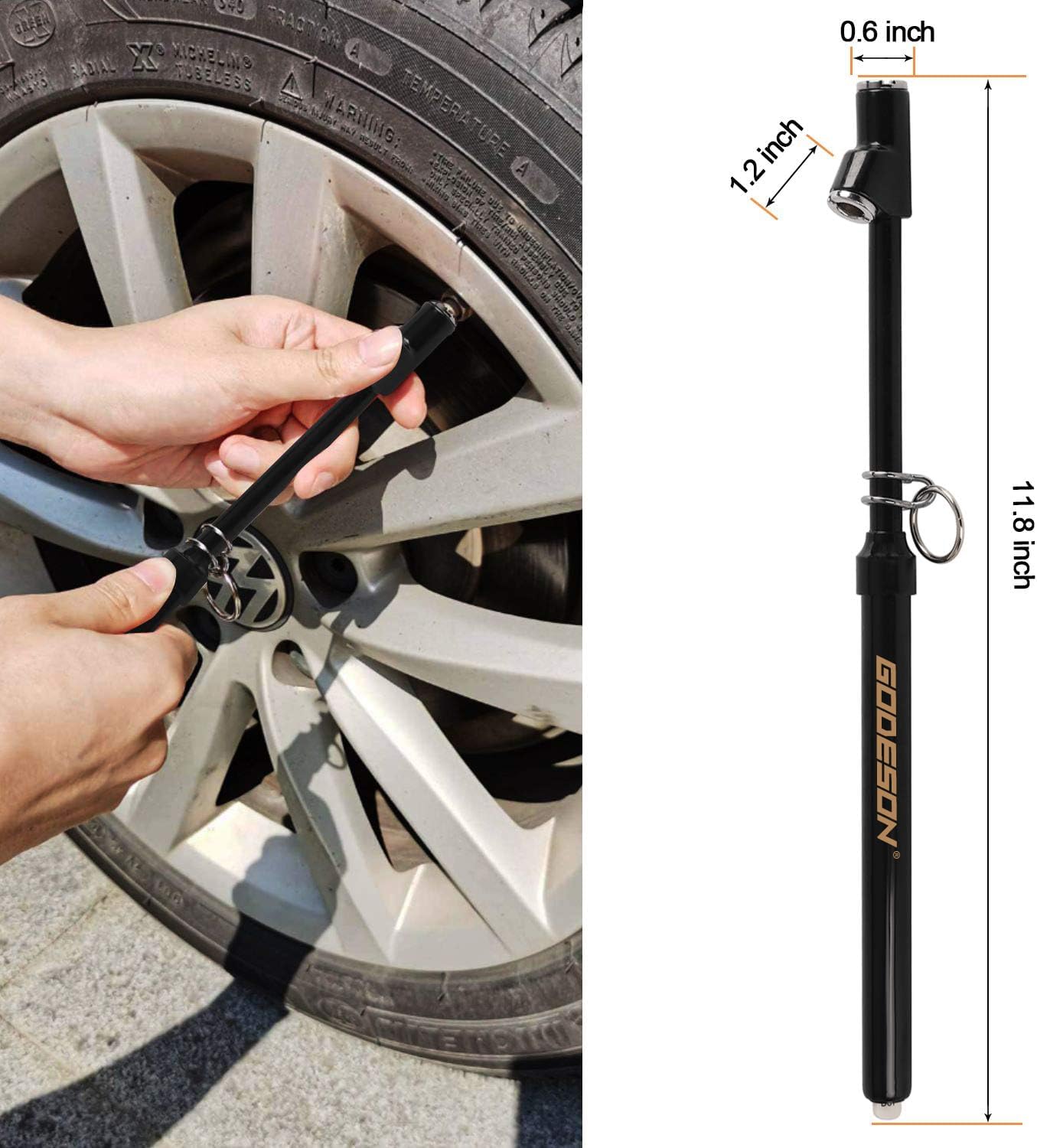 GODESON Dual Head Tire Pressure Gauge, Heavy Duty Pencil Tire Gauge Range 10-150PSI,Dual Head Truck Pen Air Pressure Gauge (Pack of 20)…