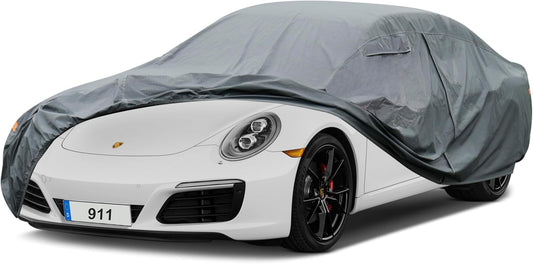 Premium Car Cover Custom Fit Porsche 911 (2011-2025), 16 Layers Heavy Duty Car Cover Waterproof All Weather with Zipper Door for Sun Rain Snow Dust Uv Protection