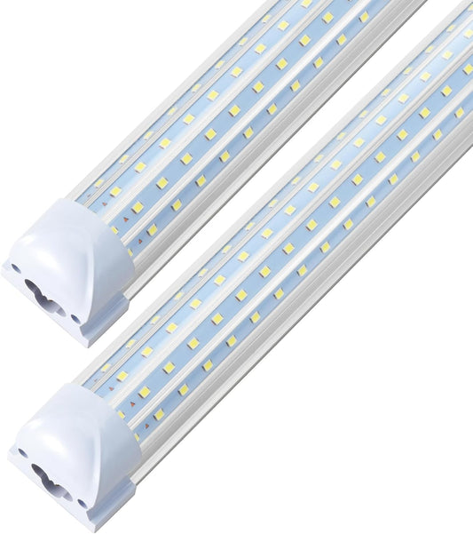 2 Pack 2FT T8 LED Shop Lights, 30W Integrated Tube Light, 4800LM 6000-6500K Daylight, Linkable Lighting, Plug & Play Energy-Saving Commercial Bay Lighting for Garage Warehouse Basement (V8)