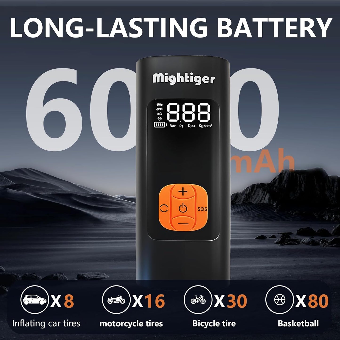 Tire Inflator Portable Air Compressor Cordless Mini Automatic Air Pump with Digital Pressure Gauge 150PSI 3X Fast Inflation and Auto Shutoff SOS Light Tires Pump for Car (Black)