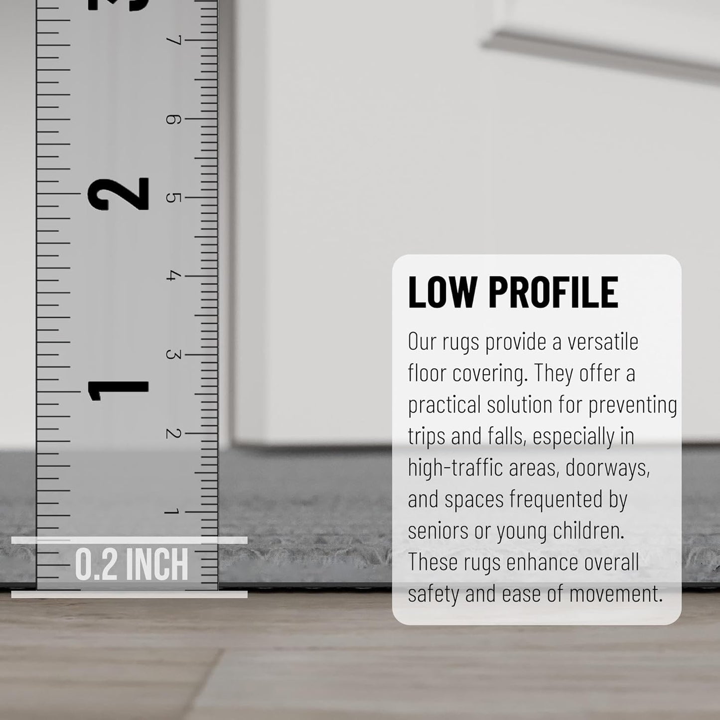 Ottomanson 3'11" x 8' Hallway Runner with Scraper Pile - Extra Durable Non-Slip Rug Mat for Indoor & Outdoor Use - Ideal for Kitchen, Entryway & Garage - High-Traffic Carpet, Gray