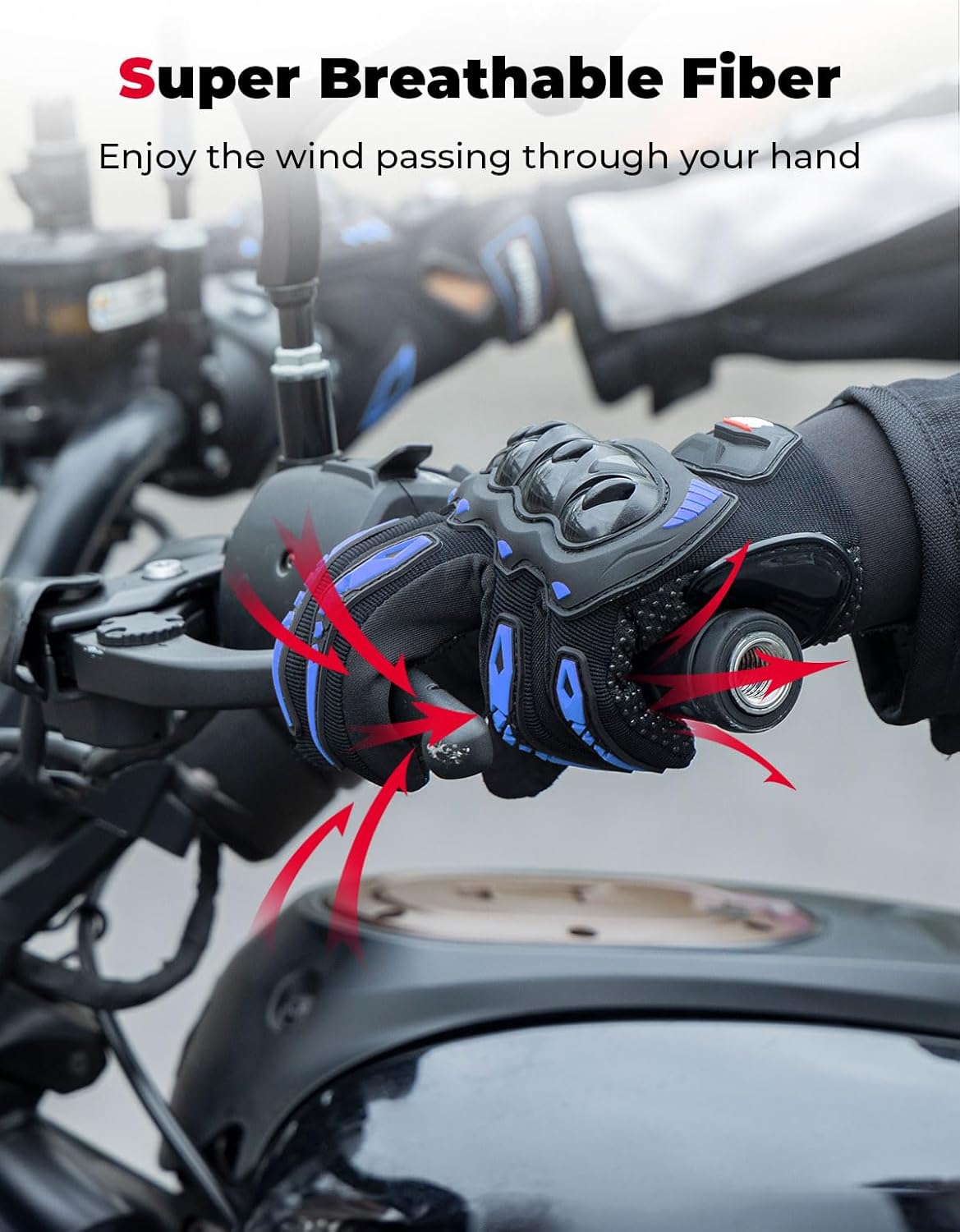 KEMIMOTO Motorcycle Gloves for Men/Women, Touchscreen Dirt Bike Gloves with Shell, Anti-Slip for Motorbike, Riding, Racing, Cycling, Dirt Bike, ATV, UTV, Motocross, BMX, Hiking