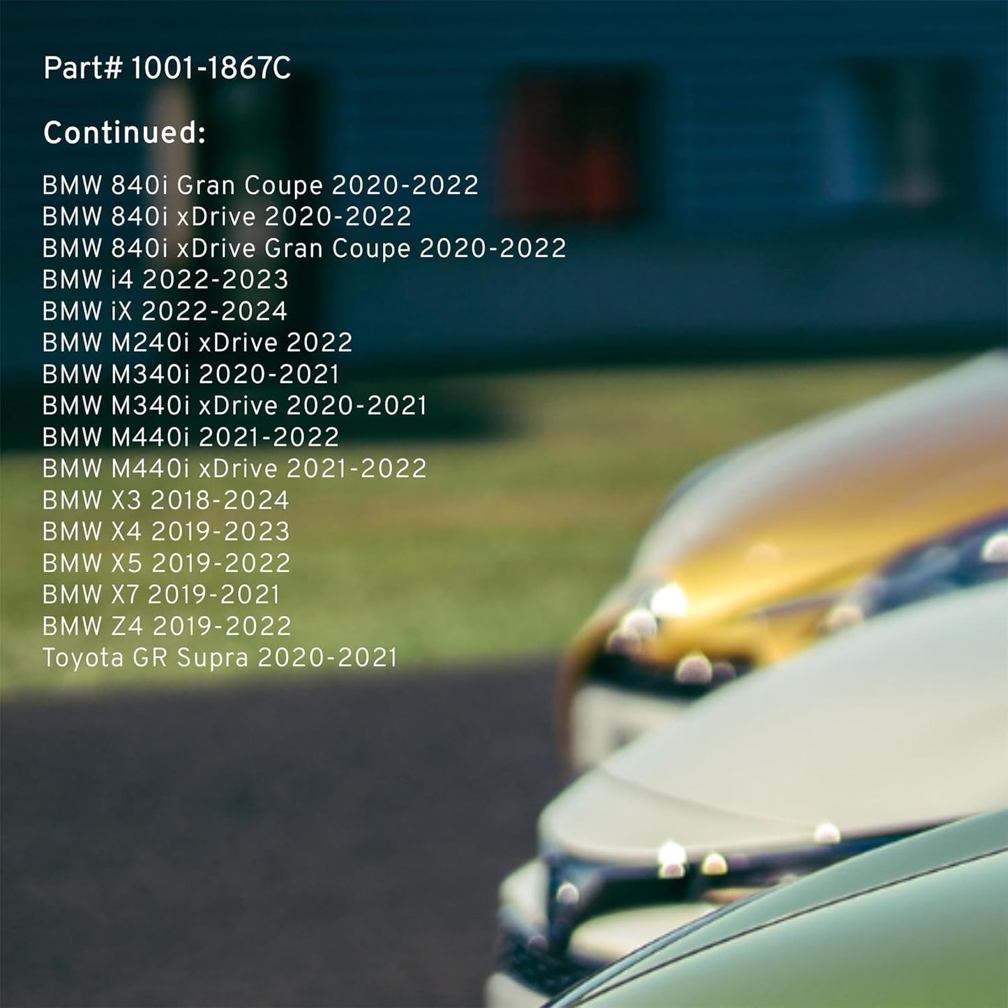 Premium Ceramic Front Brake Pads (1001-1867C) Compatible with 2016-2024 BMW/Toyota (230i/330i/430i/530e/530i540i/740i/840i/GR Supra/i4/iX/M240i/M340i/M440i/X3/X4/X5/X7/Z4 & More)