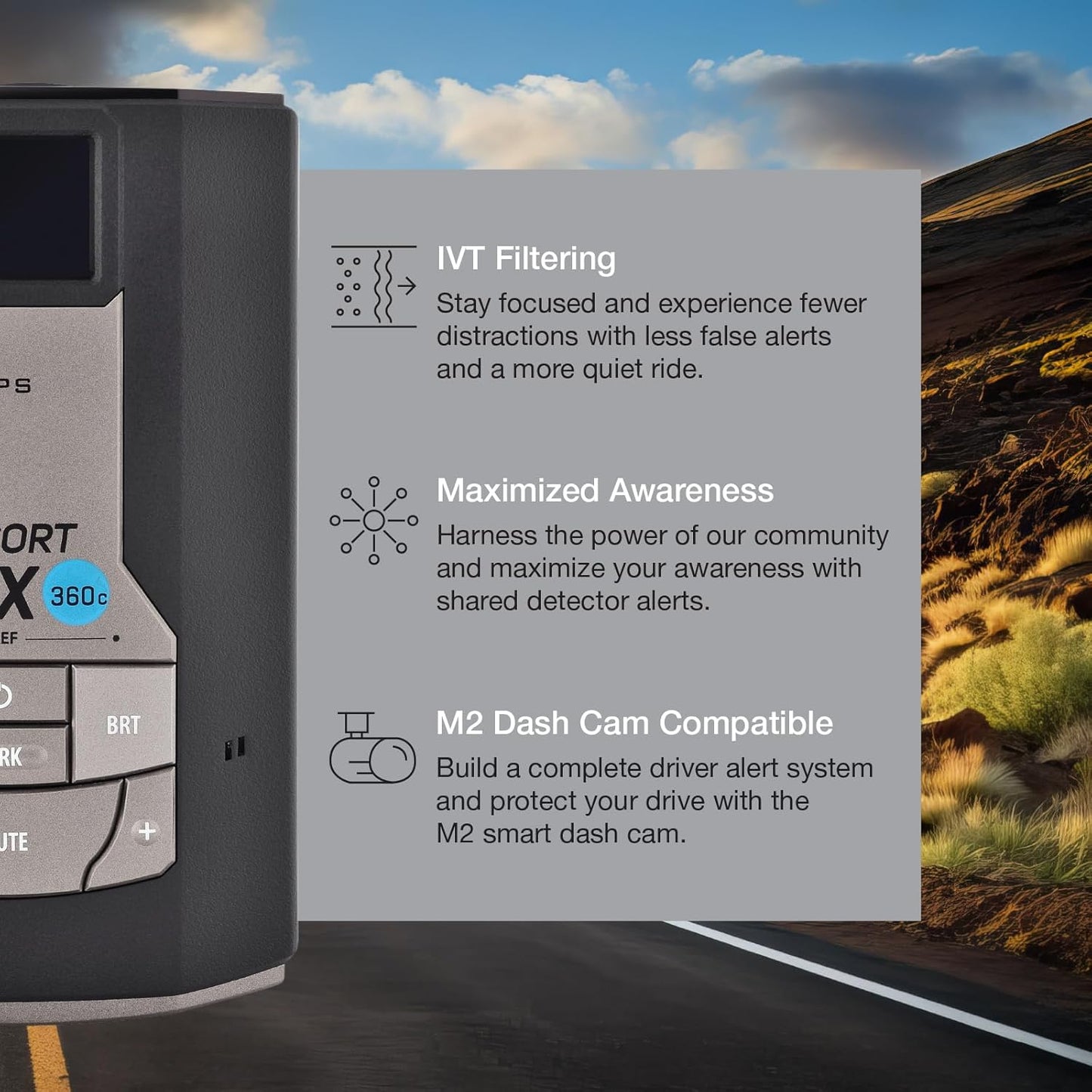 Escort MAX 360c Laser Radar Detector - WiFi and Bluetooth Enabled, 360° Protection, Extreme Long Range, Voice Alerts, Apple CarPlay and Android Auto Compatible, Black