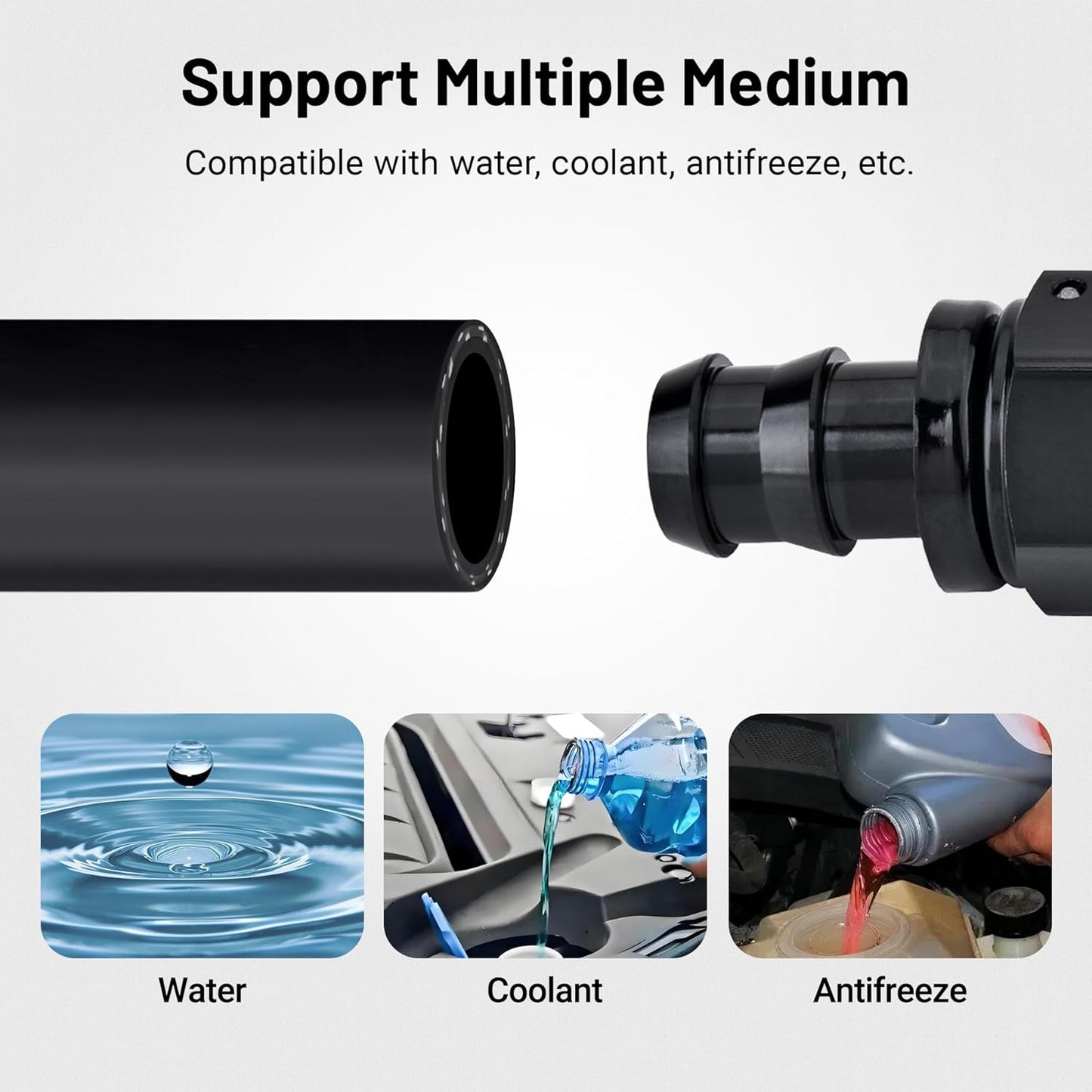 EVIL ENERGY 5/8" Heater Hose Coolant Radiator Straight 100PSI SAE 20R3 20FT Black