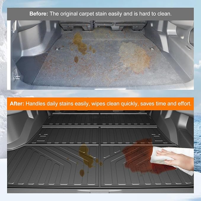 powoq 5 Seats Cargo Mat Compatible with 2025 Toyota 4Runner Trunk Mat (No Hybrid EV & i-Force MAX) Cargo Liner TPE Trunk Liner Replacement for 2025 Toyota 4Runner Accessories