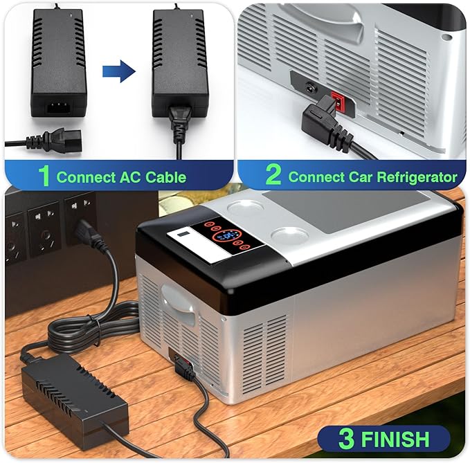 AC to DC Converter Power Supply for 12V Fridge, 3 Prong Plug 14.5V 87W AC Power Cord Cable Compatible with Car Refrigerator Alpicool, Bodega, Euhomy, BougeRV, ARB, ICECO, Setpower, JoyTutus