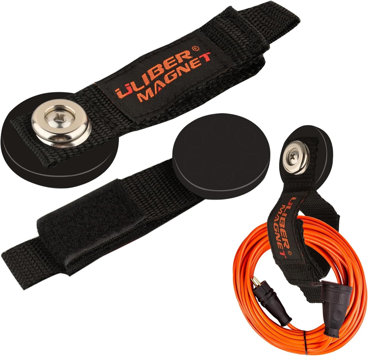 ULIBERMAGNET Strong Magnetic Storage Straps,Heavy Duty Magnetic Garage Storage Tool Organizer,Extension Cord, Cable, Rope,Tools for Garage,Pick-up,RV and Workshop(2 Pack/1.69INCH)