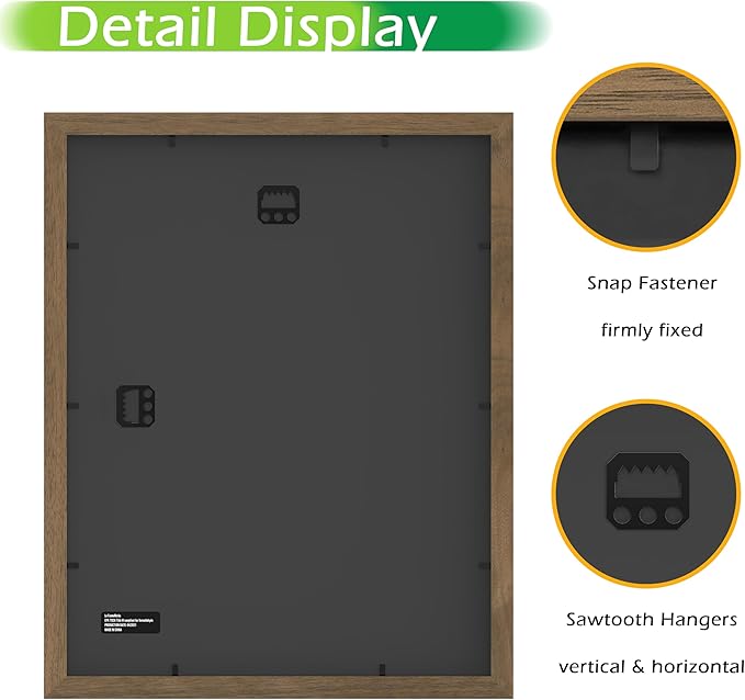 FrameWorks 2-Pack, 11x14 Matted to 8x10 Picture Frame, Dark Oak ??Classic Wooden Photo Frame with Tempered Glass, Modern Matte Finish for Prints, Posters, Certificates & Wall Decor ??Gallery-Ready