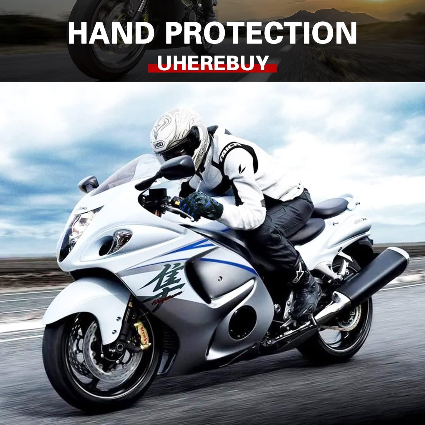 Motorcycle Gloves Touch Screen Full Finger Riding Gloves Knuckle Protection for Men and Women for Dirt Riding, Road Racing, Cycling, Climbing Work Outdoor Sports