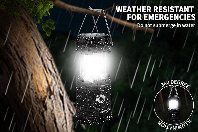 KunHe 24-Pack 1800mAh Collapsible Portable LED Camping Lantern Lightweight Waterproof USB Rechargeable LED Flashlight Kits for Indoor Outdoor Home Emergency Light Power Hiking