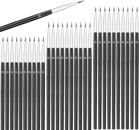 Anezus 30 Pcs Tiny Detail Paint Brushes #0 Fine Paint Brushes Set Liner Brush for Miniature 40k Model Crafts Watercolor Acrylics Oil
