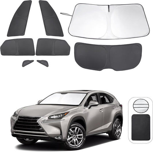 TINGLU Window Shades for Lexus NX300h/NX300/NX200t 2015-2021 Accessories Car Side Full Windows Rear Triangular Windshield Sun Shade Sun UV Rays & Privacy Protection for Camping,Napping&Relaxing 8PCS