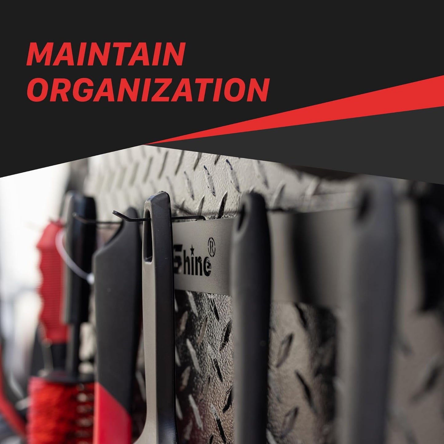 Maxshine Universal Detailing Brush Hanger - 6 Organizer Hooks, Lightweight Wall-Mounted Design for Auto Detailing Supplies, Ideal for Garage & Mobile Use, Easy to Install Car Care Organizer