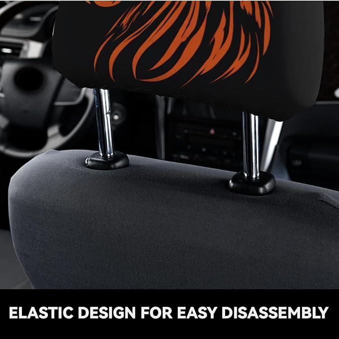 Dujiea 2 Pack Rooster Cock Head Car Headrest Covers, Universal Soft Car Seat Head Rest Cover Protector, Vehicle Accessories Fabric Headrest Cover for Cars Vans Trucks