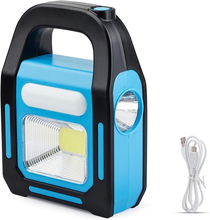 1 Pack 3 in 1 Solar USB Rechargeable Brightest COB LED Camping Lantern, Charging for Device, Waterproof Emergency Flashlight LED Light
