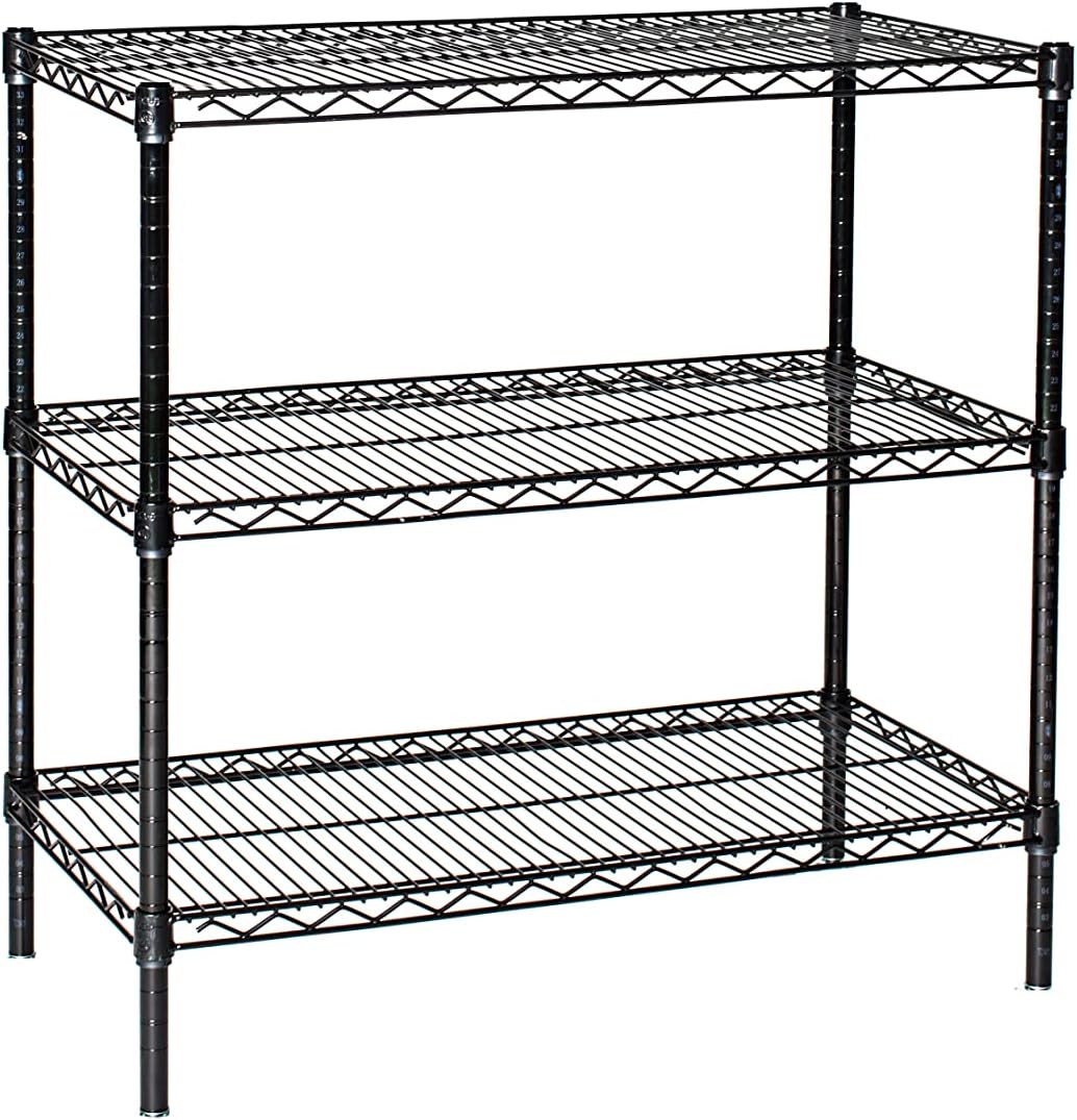 Omega 24" Deep x 54" Wide x 80" High 3 Tier Black Starter Shelving Unit