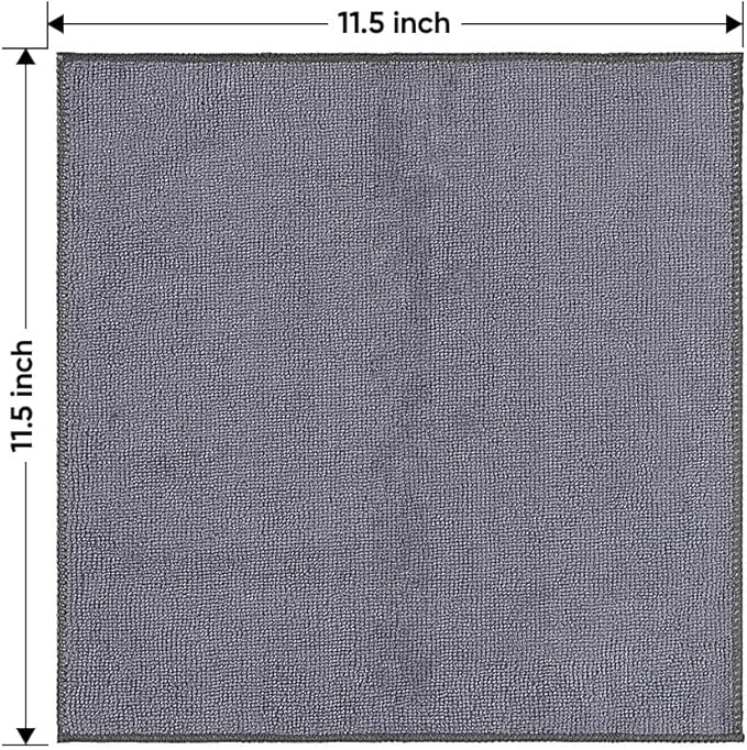 HOMEXCEL Grey Microfiber Cleaning Cloth 20 Pack 11.5 x 11.5 inch Microfiber Towels for Cars Ultra Absorbent Car Washing Cloth Lint Free Streak Free Cleaning Rags for Car Kitchen Window