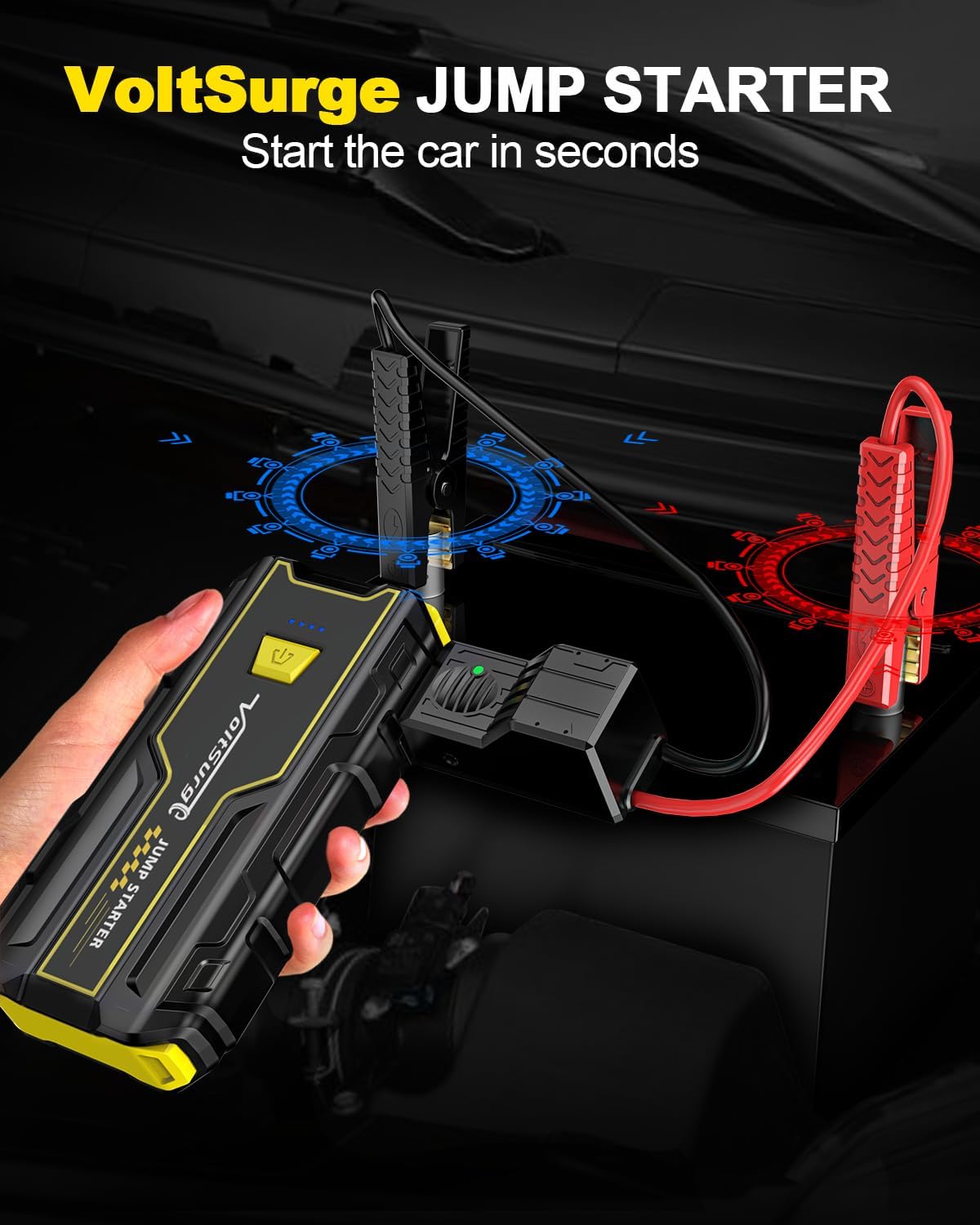 Car Jump Starter, 4000A Battery Jumper Starter Portable (Engines up to 7.0L Gas / 5.5L Diesel) 12V, Car Battery Charger, LED Flashlight with USB Ports