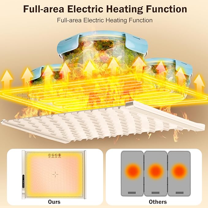 Food Warming Mat - Portable Party Buffet Electric Warming Tray, Foldable Food Warmer, Timed Off, Temperature Adjustable, Suitable for Daily, Outdoor, Party