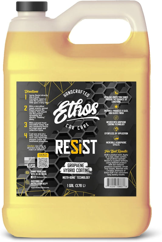 RESIST Graphene Spray Coating - UV Ceramic Coating for Cars - 2-in-1 Hybrid Formula Ceramic Spray Coating for Cars for Incredibly Slick, Glossy Finish - Graphene Ceramic Coating Protection for Car