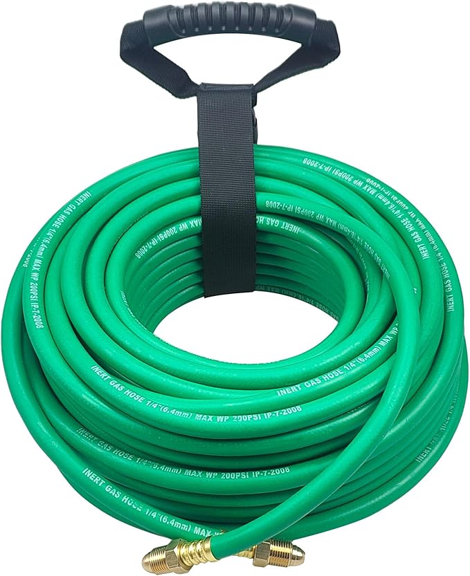 100FT Argon Gas Hose, Inert Gas Welding Hoses for MIG/TIG Welding Regulator，Argon/CO2 Flowmeter Regulator Hose, 5/8" UNF-18RH, NPT Fittings, Welding Accessories for MIG/TIG Welder