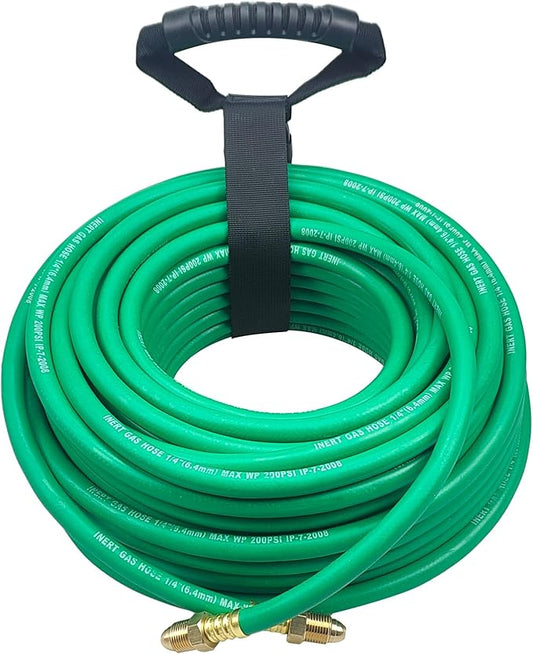 100FT Argon Gas Hose, Inert Gas Welding Hoses for MIG/TIG Welding Regulator，Argon/CO2 Flowmeter Regulator Hose, 5/8" UNF-18RH, NPT Fittings, Welding Accessories for MIG/TIG Welder