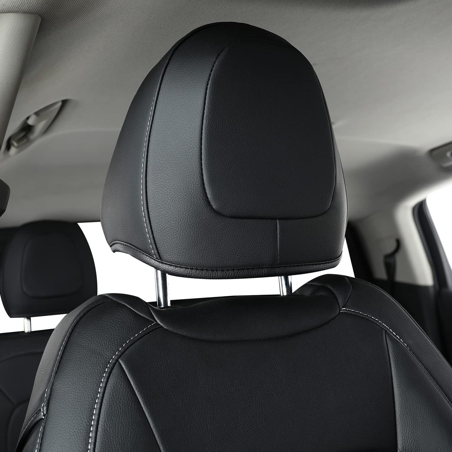 LUCKYMAN CLUB 2 Front Chevy Colorado Seat Covers, fit for 2023 2024 2025 Colorado Crew Cab Z71 LT ZR2 Work Truck with Faux Leather (Black 2 pcs)