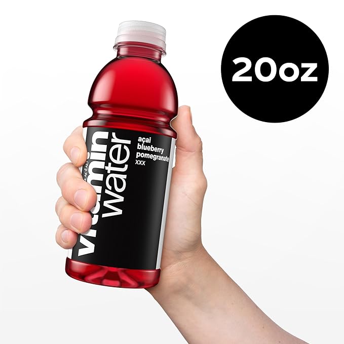 vitaminwater XXX Açai Blueberry Pomegranate Nutrient Enhanced Flavored Water Beverage, 20 fl oz Bottles, 12 Pack