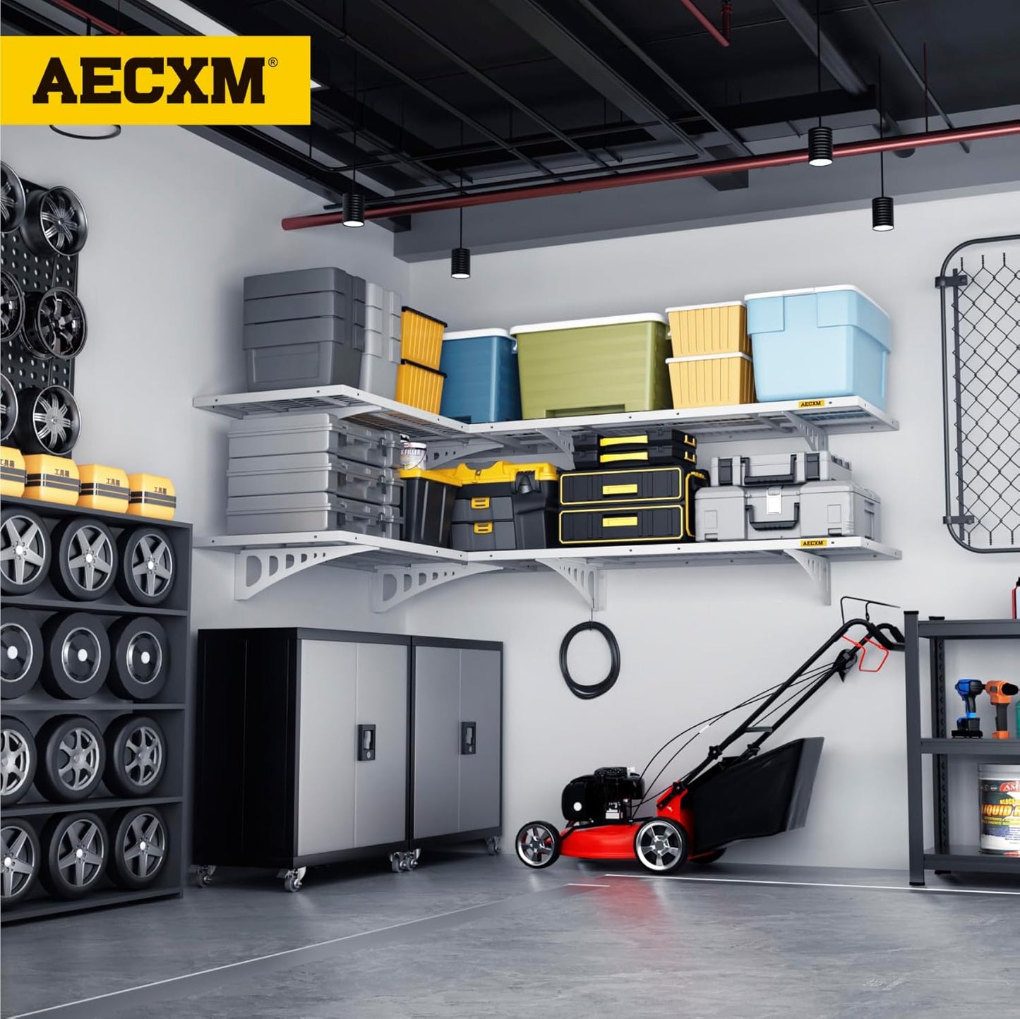 2x3ft 4Pack Wire Shelving Unit Heavy Duty Garage Storage Shelves Wall Mounted White 1120lbs Load Capacity（24-inch-by-36-inch）