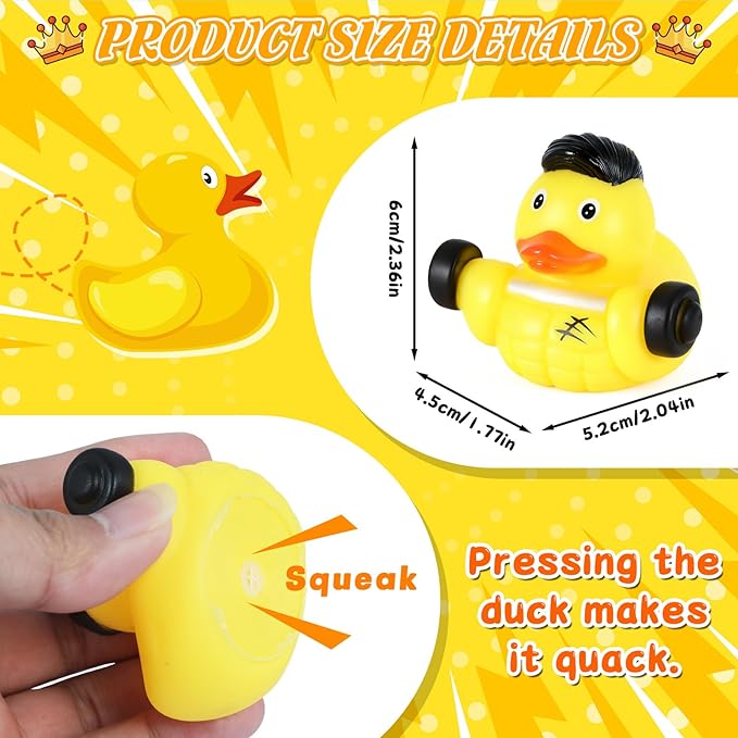 BOZILY Muscular Rubber Duck, Funny Rubber Ducks for Car Dashboard Decorations, Weightlifting Novelty Gift for Gym Lovers, Fitness Enthusiasts, Bodybuilders