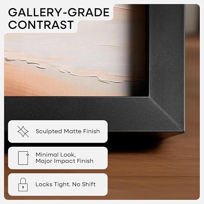 Homeforia 24x36 Picture Frame Black, High End Metal 24 x 36 Large Poster Frames with Mat 20 by 30 inch Photo, 24x36 Thin Frame Matted to 20x30 in Print, 36x24 Frame, Tempered Glass, Wall Kit, Set of 2