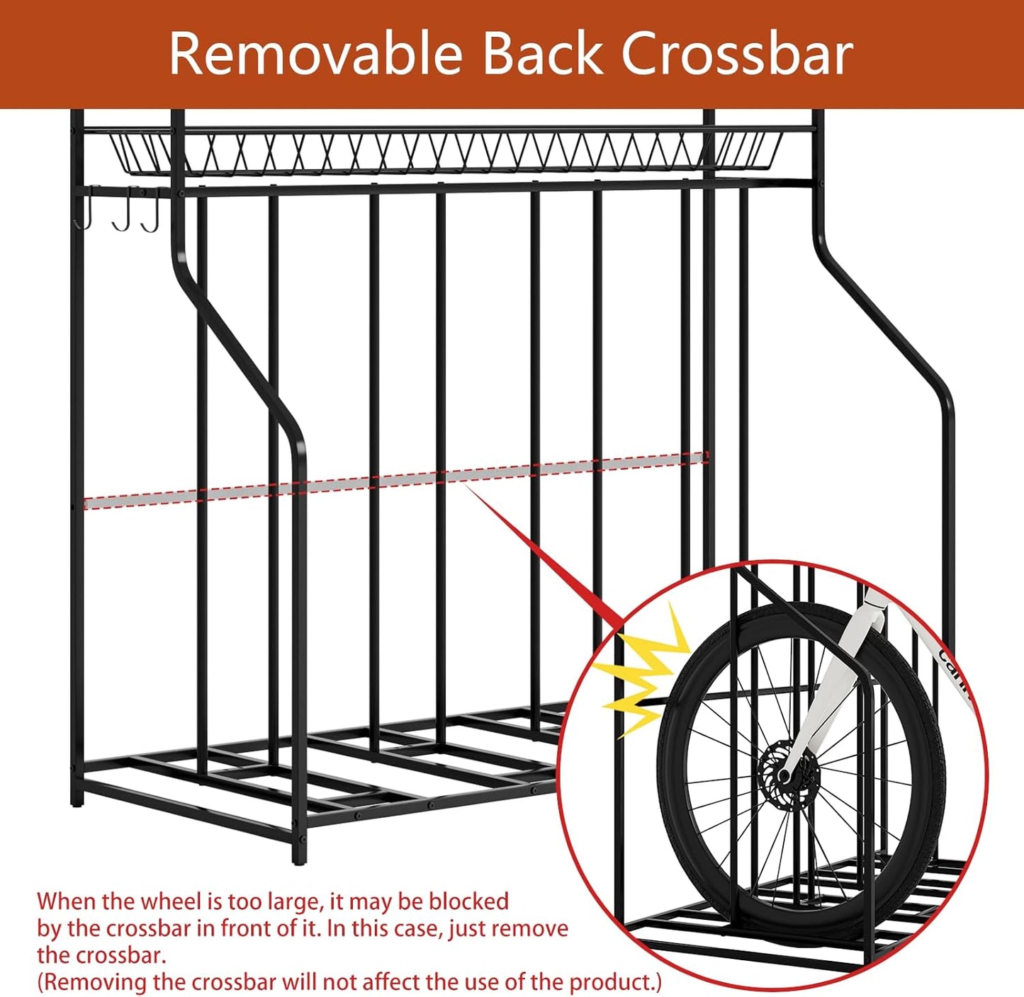 4 Bike Stand, Bike Rack Garage with 3-Tier Storage Rack, Bicycle Stand for Garage Organizer, Indoor Sporting Gear Storage Station for Mountain/Road/Hybrid & Fat Tire Bike, Patent Pending