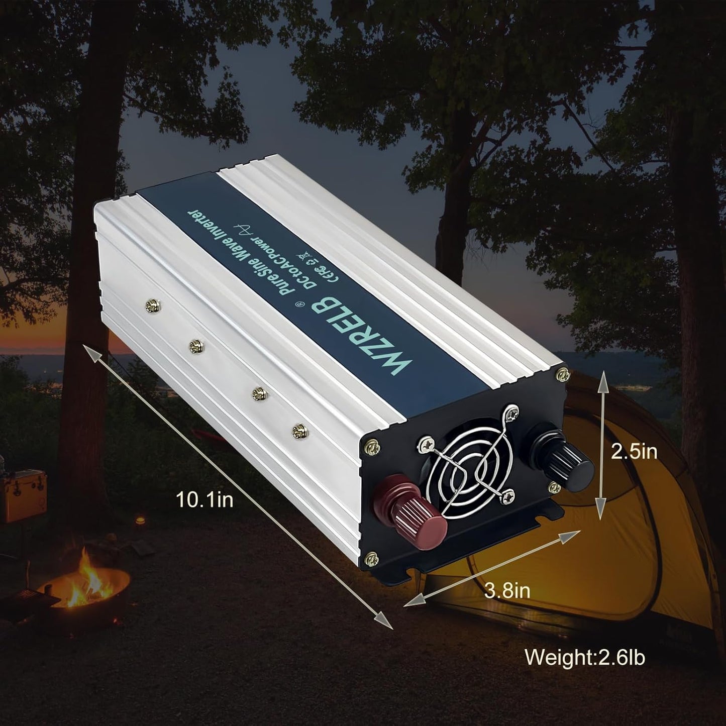 WZRELB 1000W Pure Sine Wave Inverter 36V DC to 110V 120V AC,Car Power Inverter with Dual AC Outlets, LED Display,Off-Grid Portable Power Converter for Home, RV, Truck, Camping
