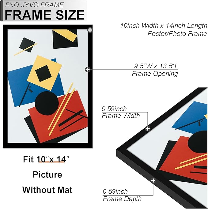 4x6 Picture Frame Collage Set of 3, Display 4 4x6 Picture Collage or 10x14 Photo Only Without Mat, Light Weight and High Transparent Frame for Wall - 3 Pack/Black/4-Openings