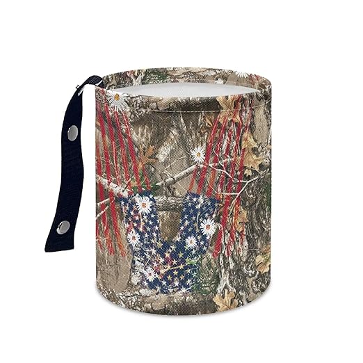 Camo Car Trash Bin Folding Vehicle Garbage Small Mini Can Travel Garbage Organizer Bag Accessories