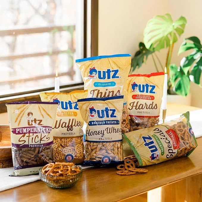 Utz Sourdough Specials Pretzels, Original, 63 oz. Barrel, Classic Pretzel Knot with Rich Sourdough Flavor, Resealable Container, Tasty Party Snack with Zero Cholesterol