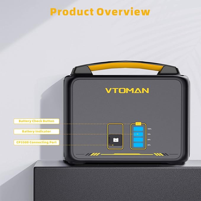 VTOMAN Jump 600X 600W Portable Power Station with 640Wh Extra Battery，939Wh Solar Generator LiFePO4 Battery, 1200W AC Outlet, PD 60W USB-C, 3x Regulated 12V/10A DC for Camping, Off-grid, Home Backup