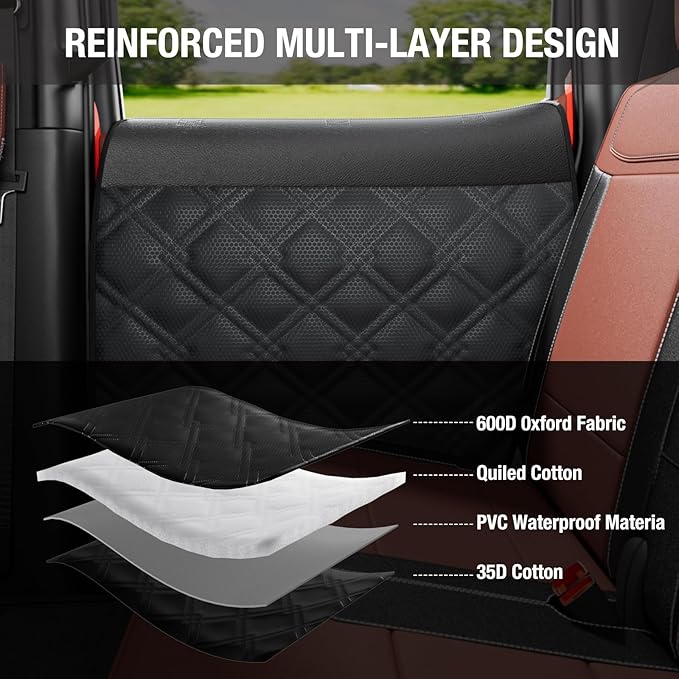 Dog Car Door Protector ??20% Larger Design for Trucks & Large SUVs, Thickened Waterproof Door Panel Covers, Protects Doors from Dog Scratching